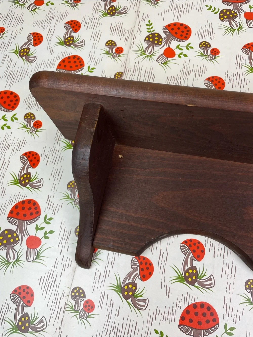 Vintage Heart Shelf Dark Colored Wooden Trinket Display